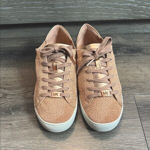 Women Michael Kors Rose Gold Textured Sneakers